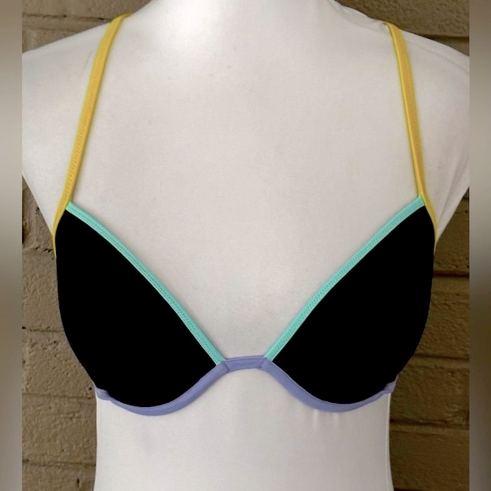 Victoria’s Secret black multi bikini top 34C